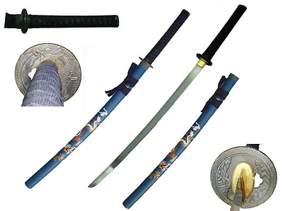 40.5" Dragon Blue Handmade Samurai Sword