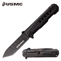 USMC Black A/O Tanto Pocket Knife (3CR13)