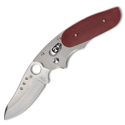 Spyderco Salt 2 Folding Knife Ball Bearing Lock Knife Red G-10 (3.00" Satin VG-10) C114GPRD