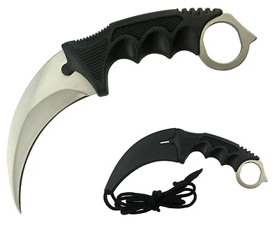 Silver Karambit Fixed Blade Hunting