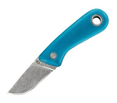 Gerber Vertebrae Fixed Blade Cyan Blue Rubber (2.40" Satin Plain) Drop Point