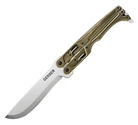 Gerber Doubledown Folding Knife Quadlock Green Polymer [6.75" Stonewash 420HC] 30-001536N