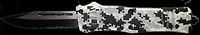 OTF Knife SNOW CAMO Drop Point / Serrated [Side Action] (Cutting Edge) 440