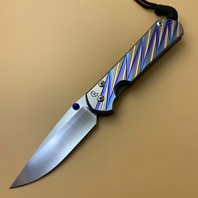 CRK Large Sebenza 31 Manual Knife (Unique Design LC2-01) [3.61" Plain Stonewash] Drop Point