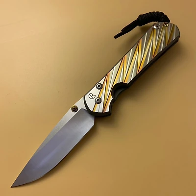 CRK Large Sebenza 31 Manual Knife (Unique Design LC1-01) [3.61" Plain Stonewash] Drop Point