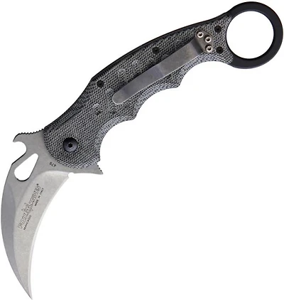 Fox Karambit (Black Micarta) Stonewash Pocket Knife (N690)