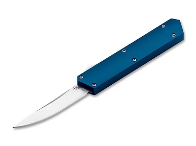 Boker Kwaiken Compact Automatic Knife Blue Aluminum [3.00" Stonewash 154CM] 01BO213SOI