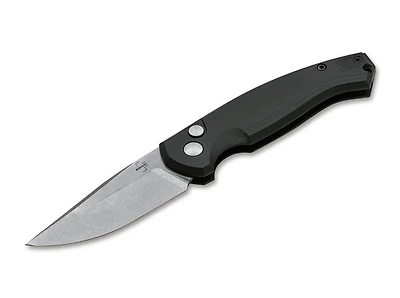 Boker Plus Karakurt Automatic Knife Plunge Lock Black Aluminum [3.00" Stonewash 154CM] 01BO363