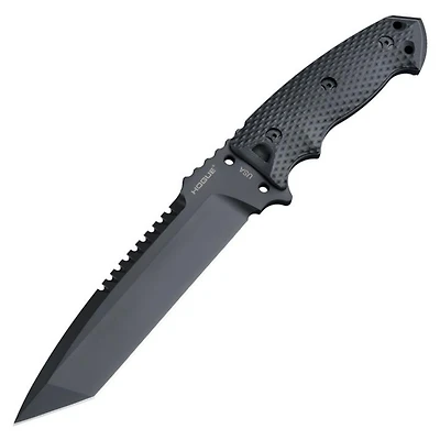 Hogue Knives EX-F01 Fixed Blade Knife Black G-10 [7.00" Black A2] Tanto 35109