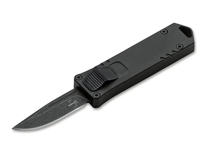 Boker Plus USB Double-Action OTF Automatic Knife Black Aluminum [1.70" Black Stonewash D2] 06EX270