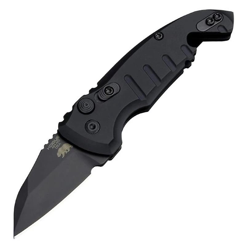 Hogue Knives A01 Microswitch Automatic Knife Plunge Lock Black Aluminum [1.875" Black CPM-154] 24146