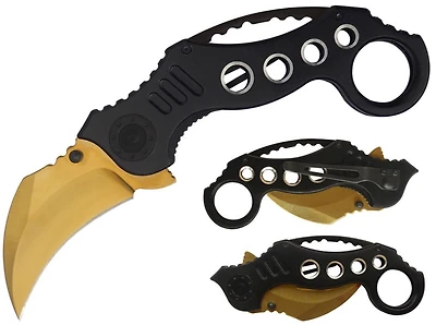 Karambit Spring Assisted Knife Gold