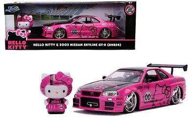 Model Car - 1:24 Hello Kitty Nissan 2002 GT-R Pink