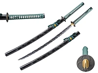 Green / Black Scabbard (BK PATTERN BLADE) Handmade Samurai Sword (1045 Carbon)