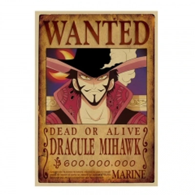 Print - One Piece Wanted Poster (DRACULE MIHAWK) 600,000,000