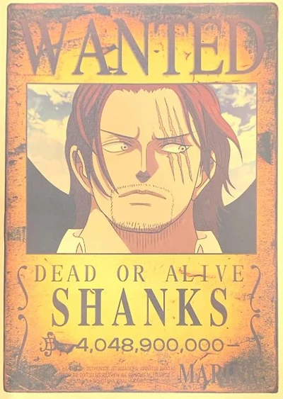 Print - One Piece Wanted Poster (SHANKS) 4,048,900,00