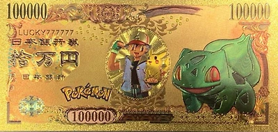 Pokemon Anime (Bulbasaur) Souvenir Coin Banknote