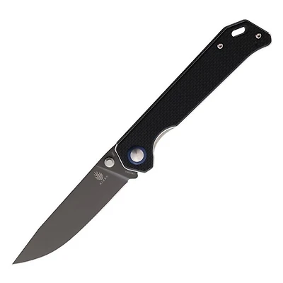 Kizer Begleiter Manual Knife Black G-10 [3.50" Plain Gray] Drop Point V4458A1