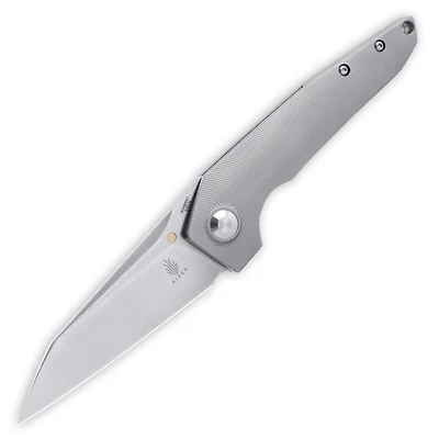 Kizer VK1-FL Manual Knife Gray Titanium [3.38" Plain Satin] Reverse Tanto Ki4565