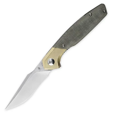 Kizer Grazioso Manual Knife Green Micarta [3.25" Plain Satin] Drop Point V4572N2