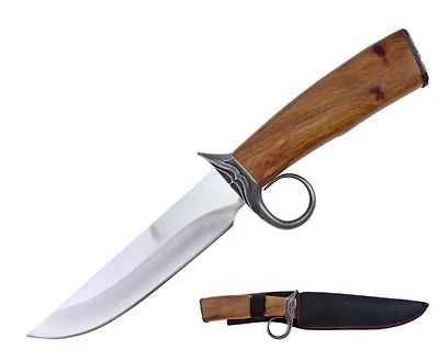 Full Tang Wood Handle Hunting Knife Fixed Blade 11.6"
