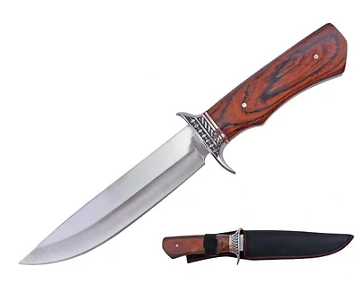 Full Tang Wood Handle Hunting Knife Fixed Blade 12.6"
