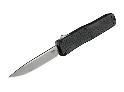 Boker USA OTF Double-Action OTF Automatic Knife Black Aluminum [3.50" Plain Stonewash] Clip Point 06EX260