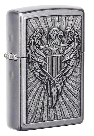 Eagle With Shield Emblem (Street Chrome) Zippo