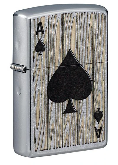 Ace of Spades Barn Wood (Street Chrome) Zippo