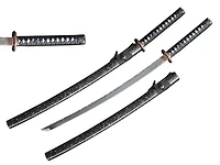Black Paint Splatter Scabbard (Damascus Steel) Handmade Samurai Sword
