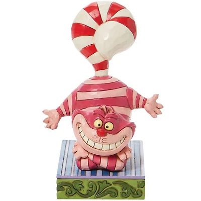 Disney Alice in Wonderland Cheshire Cat Candy Cane Statue Jim Shore