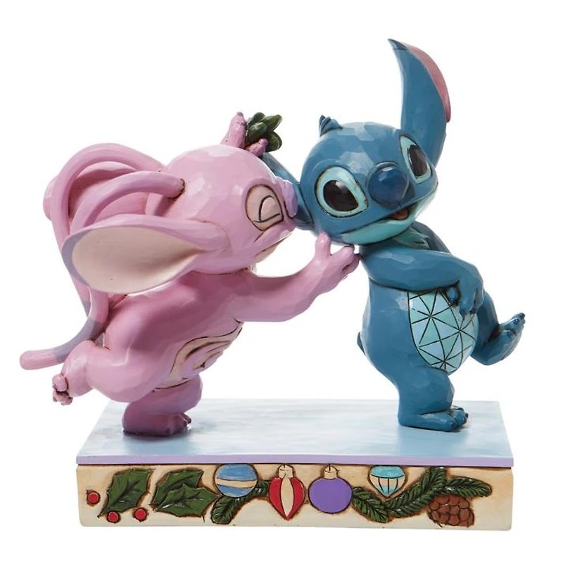 Disney  Angel and Stitch Mistletoe Kisses Statue Jim Shore