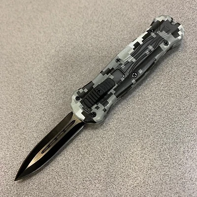 OTF (SNOW CAMO) Double Edge Pocket Knife CA Legal