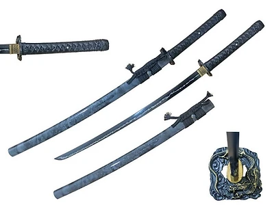 Black Dragon Scabbard Samurai Sword BK Wrap Handmade (1045 Carbon Steel) Sharp