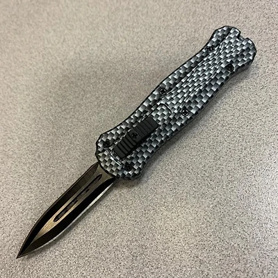 OTF (CARBON FIBER) Double Edge Pocket Knife CA Legal