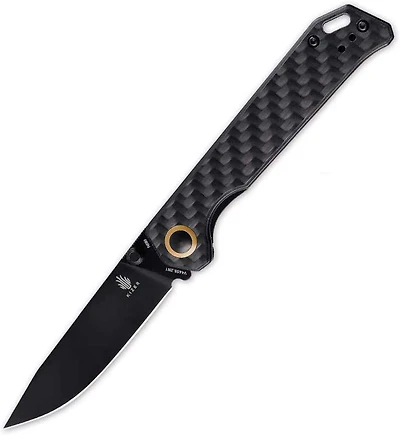 Begleiter 2 [Carbon Fiber] Pocket Knife (3.43" Black N690) - Kizer Cutlery V4458.2N1