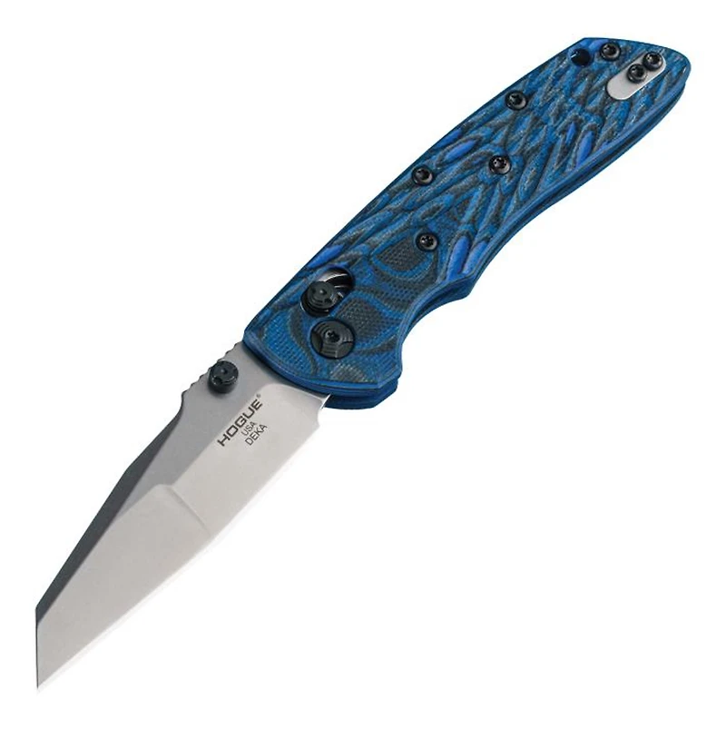 Hogue Knives Deka Manual Folder Wharncliffe [Blue Lava] G-10 (3.25" Stonewash CPM 20CV) 24263