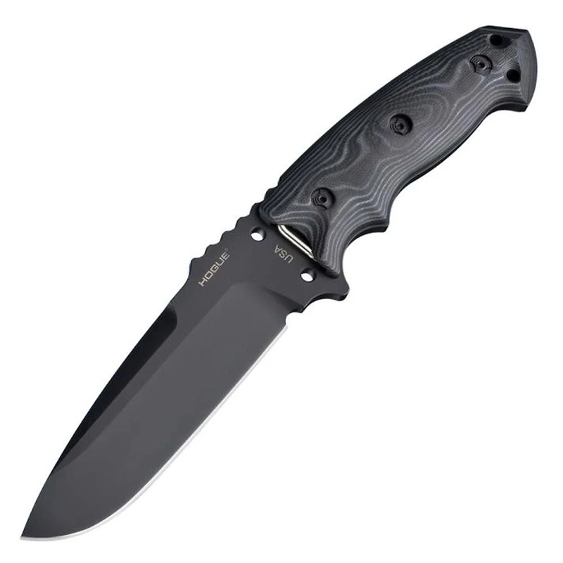 Hogue Knives EX-F01 (Black) G-10 Fixed Blade [Drop Point] Tactical (5.50" Black 57-59 RC) 35179