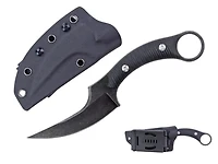8.6" Black Reverse Karambit Hunting Knife with Custom Kydex