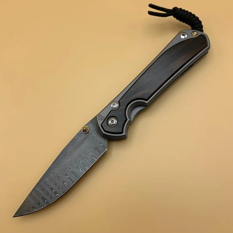 CRK - Large Sebenza 31 (Inlay Macassar Ebony) [DAMASCUS LADDER] Drop Point