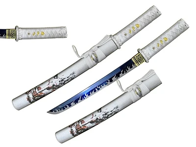 Wolf White Tanto Sword [65Mn Spring Steel] Sharp