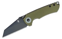 Mini Critical [Green G-10] Flipper Pocket Knife (3" Black CPM-3V) - Kizer Cutlery V3508A3