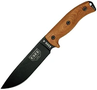 ESEE - Model 6 Black Blade [1095HC] USA Fixed Blade (Natural Canvas Micarta)