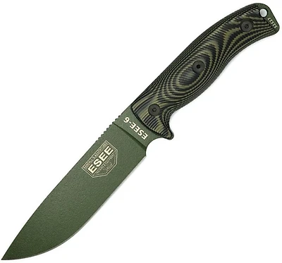 ESEE - Model 6 OD Green Blade [1095HC] USA Fixed Blade (OD Green G10)