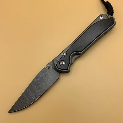 CRK - Large Sebenza 31 (Inlay Bog Oak) [DAMASCUS LADDER] Drop Point