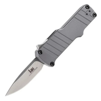 HK Mini Incursion Matte Grey OTF Knife (1.95" Stonewash 154CM) Tumbled 54032