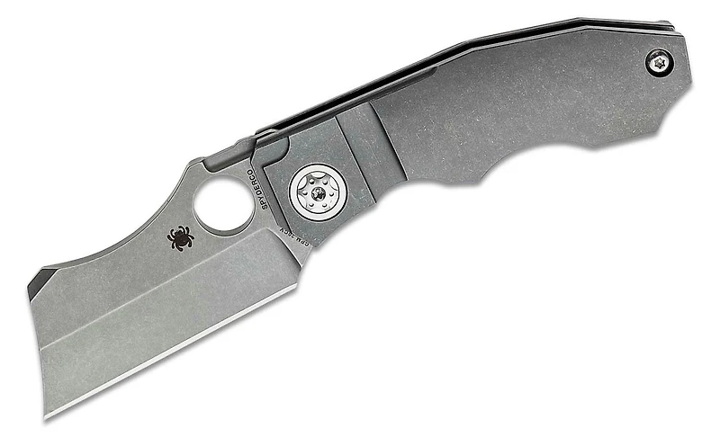 Stovepipe Knife Titanium (2.80" Stonewash 20CV) Spyderco C260TIP