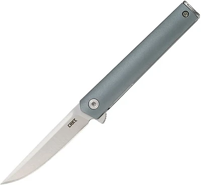 CRKT - CEO Compact Blue Flipper Folding Pocket Knife (2.60" Satin)