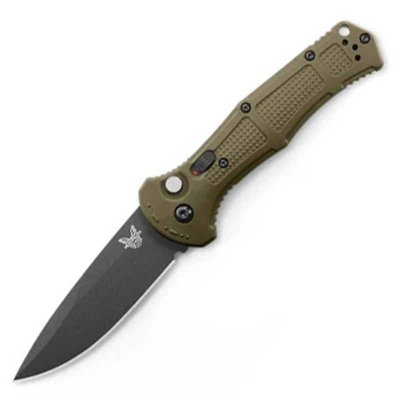 Benchmade AUTO Claymore Green Ranger Grivory Pocket Knife (3.60" Black D2) 9070BK-1
