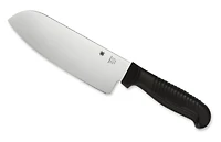 Utility Santoku Knife (6" Stainless Steel) Black Sermollan Spyderco K08PBK